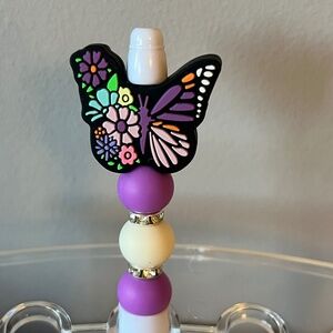 Silicone Beaded butterfly pen